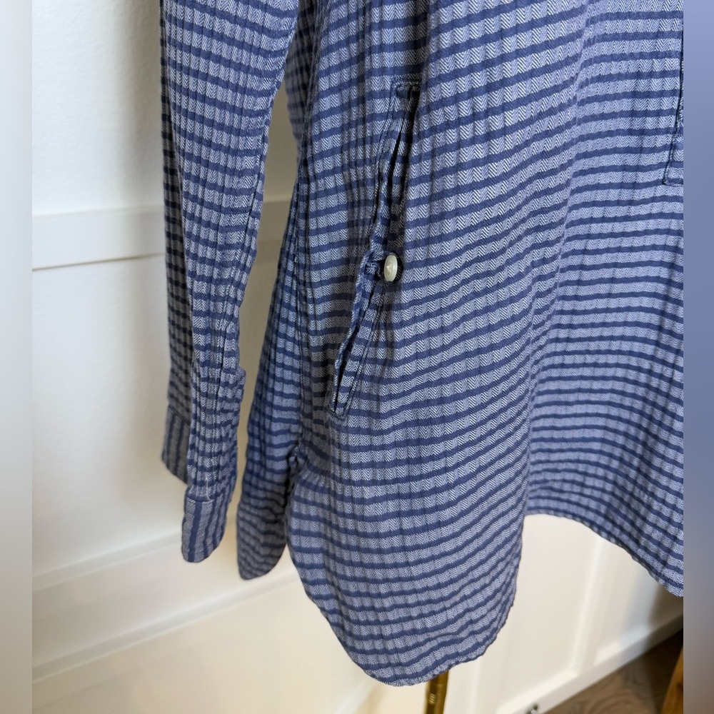 Toad&Co Mixologist Tunic Long Sleeve Blue Stripe Organic Cotton Women’s Medium - Picture 6 of 12